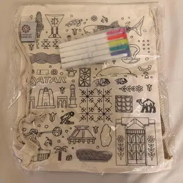 간사이 만박 카타르 파빌리온 토트백 색칠놀이 펜 포함