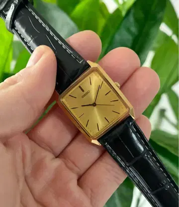 세이코 남성용 손목시계 벨트 새상품 가죽 벨트 골드 작동품