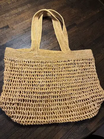 요건 레일 Babaghuri 라피아 시스루 짜임 백