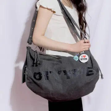 DTYYPE 로고 빈티지풍 보스턴 백 차콜 그레이