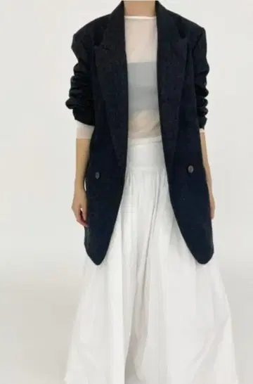 EDIT. FOR LULU 플란넬 더블 브레스트 자켓 그레이