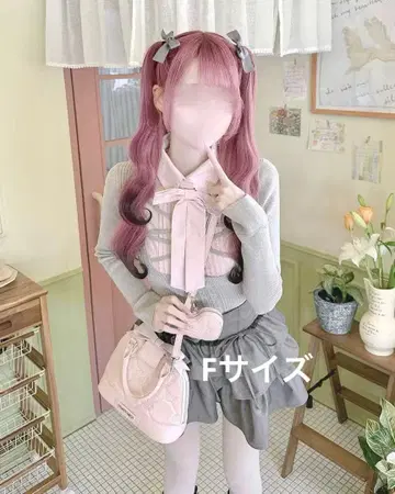 미개봉 새상품 HONEYMEW 리본 포함 레이스업 도킹 상의 그레이