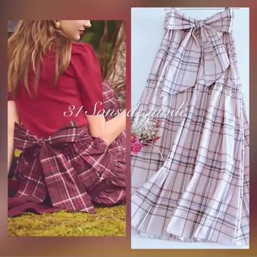 새상품 트란테안 백리본 체크 스커트 아푸와이저 리셰, 노엘라