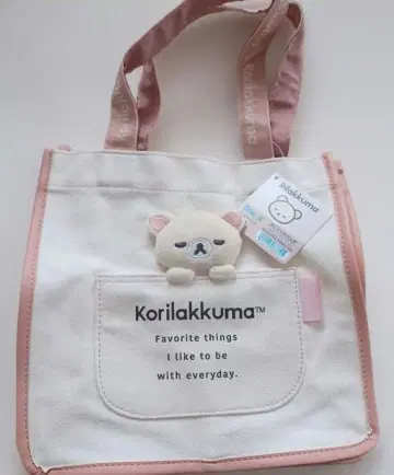 코리락쿠마 캔버스 봉제 인형 토트백 미사용 산엑스