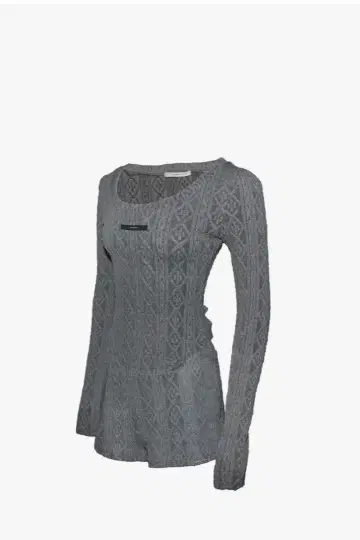 theredthread S cable knit ensemble gray