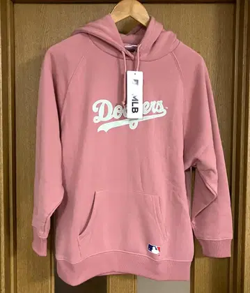 새상품 MLB 오타니 쇼헤이 소속 다저스 후드티 여성용 L 사이즈 핑크색