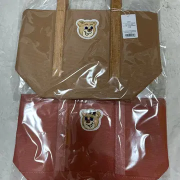 FEILER 올드 테디걸 테디 와펜 토트백 핑크 베이지