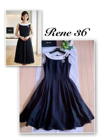 Rene 청순 화이트 카라 원피스 36 컨디션 최상 foxey