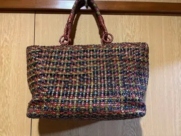 멀티 컬러 뜨개질 토트백