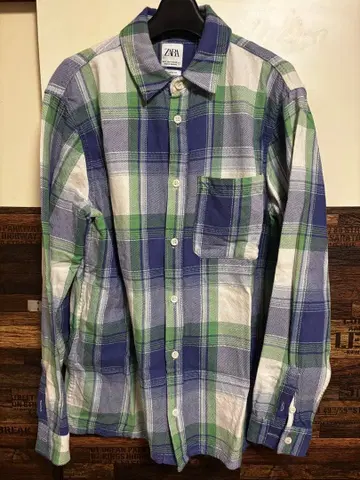 ZARA 릴랙스핏 체크 셔츠 플란넬 셔츠 긴팔