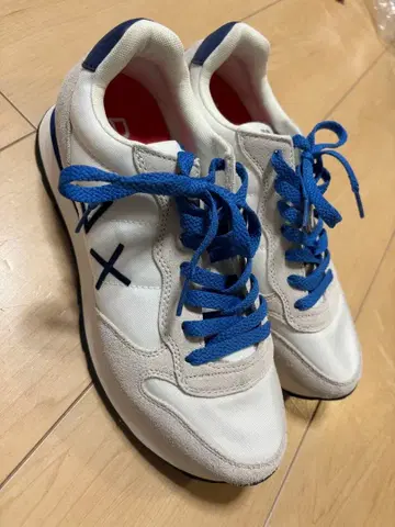 새상품급 SUN 68 x 로고 스니커즈 화이트 / 블루