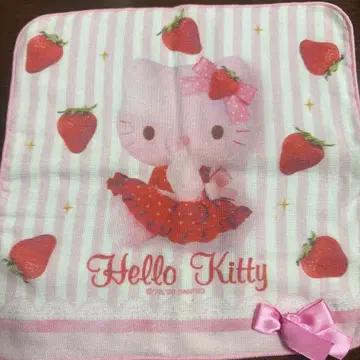 헬로키티 키티 딸기 스트로베리 손수건 타월 헤이세이 레트로 레어