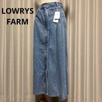 택 포함 새상품 LOWRYS FARM 데님 플리츠 롱 스커트