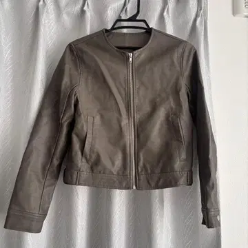 인조 가죽 노카라 라이더 자켓