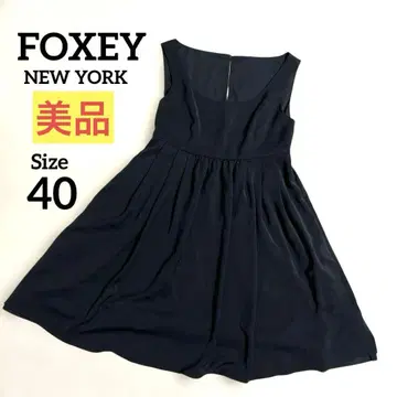 새상품급 폭시 FOXEY 페어리 슬리브리스 원피스 개더 블랙 40