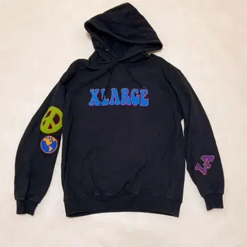 새상품급 XLARGE 로고 자수 후드티 꽃무늬 와펜 L