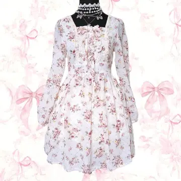 y2k 리즈멜로 LIZ LISA 꽃무늬 체크 도트 히메카지 히메갸루