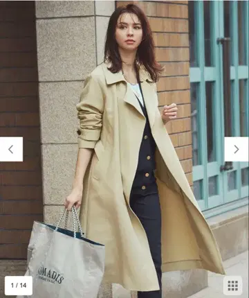 미사용품 23구 라이트 스프링 코트 벨트 포함 38