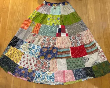 jagannath 패치워크 플레어 스커트 컬러풀 아시안 에스닉