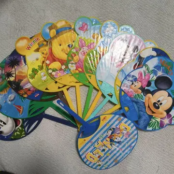 미키마우스 등 부채 세트