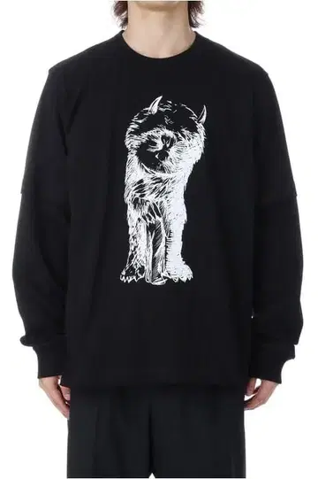 미사용 새상품 Sacai 사카이 괴물들이 사는 곳 롱T 블랙