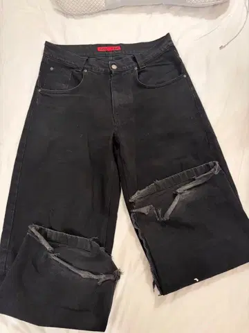 Jaded London 블랙 와이드 레그 데님 30