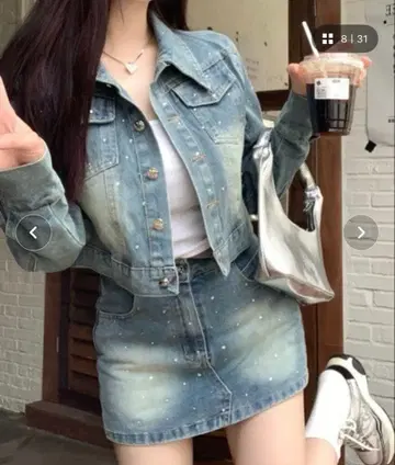 스톤 데님 자켓 셋업 ZOZOTOWN