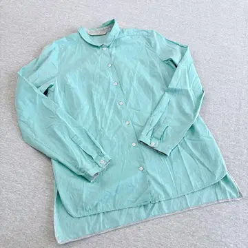 블랑베일 긴팔 셔츠 38호 M 사이즈 그린 면 100%