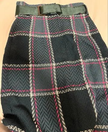 SNIDEL 벨티드 로빙 체크 타이트 스커트 사이즈 1