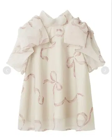 SNIDEL Sustainable 리본라이크 오간 시스루 블라우스