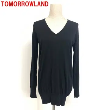 A6144 투모로우랜드 긴팔 니트 스웨터 울 V넥 블랙 38