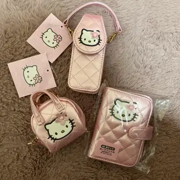 엄선 키티 핑크 퀼트 헬로키티 산리오 케이스 파우치 카드 케이스