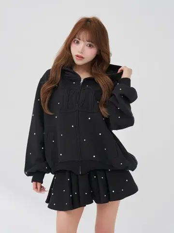 Darich DD 로고 비쥬 맨투맨 셋업 (BLK)