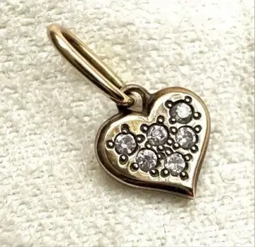 [agete] 5금 다이아몬드 앤틱 골드 하트 love 펜던트