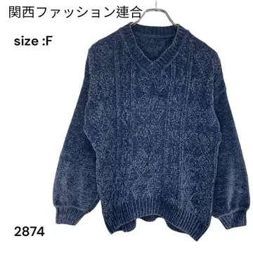 간사이 패션 니트 스웨터 셔츠 폴리에스테르