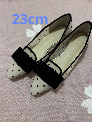 LE TALON 튤 도트 리본 오페라 플랫 23cm 르 탈론