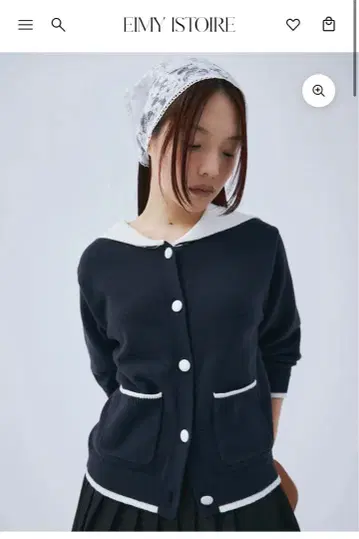 eimy istoire 세일러 카라 가디건 네이비