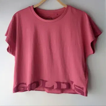 해외 별주 GOLD'S GYM 크롭 T셔츠 핑크 KPOP