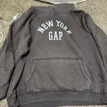 GAP NEW YORK 그레이 후드티
