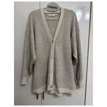 JEANASIS 지나시스 12G 다마스크 자카드 가디건 베이지