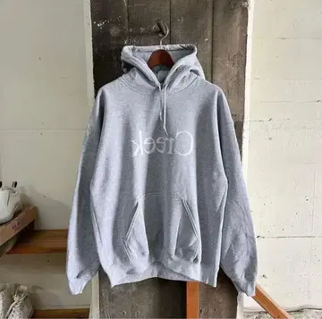 creek anglers device 반전 로고 후드티 그레이