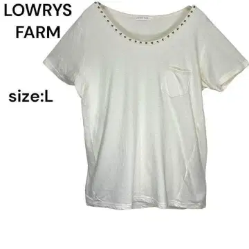 LOWRYS FARM 롤리스팜 반팔 장식 상의 L