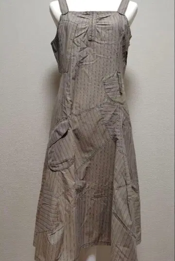 스트라이프 패턴 패치워크 원피스 사이즈 40