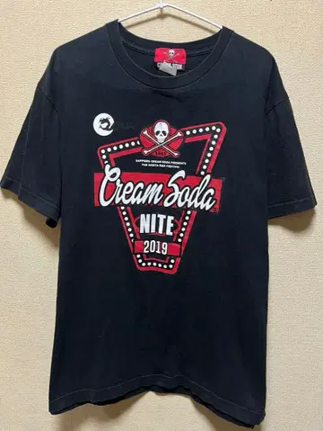 CREAM SODA NITE 2019/블랙 블랙 티셔츠 /XL