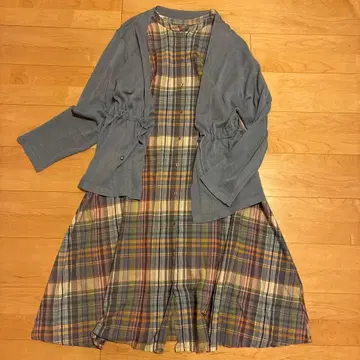 사만사 모스모스 원피스 가디건 세트 내추럴 SM2 (블루)