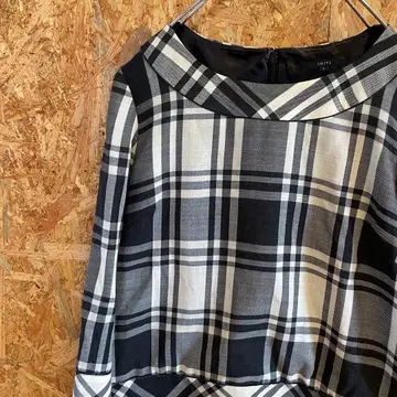 AE9887 SHIPS 원피스 베이지 체크 여성용 S