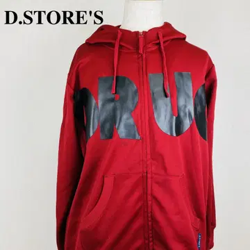 D.STORE'S 지퍼 후드티 빅 프린트 레드 F 0123-A