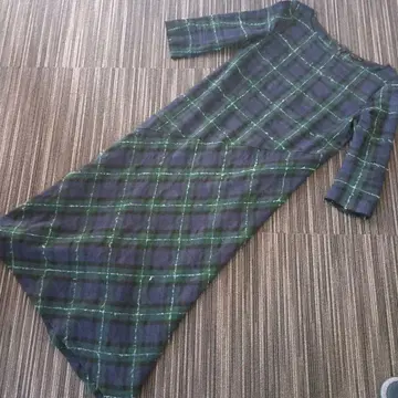 이사 처분 TABASA 체크 원피스 34 7부 소매