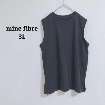 mine fibre 티셔츠 슬리브리스 면 혼방 얇은 소재 빅 사이즈 3L