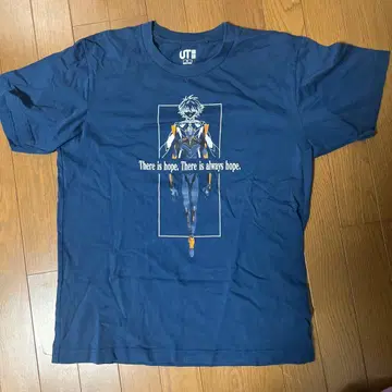 에반게리온 T셔츠 S 네이비 나기사 카오루 UNIQLO 유니클로